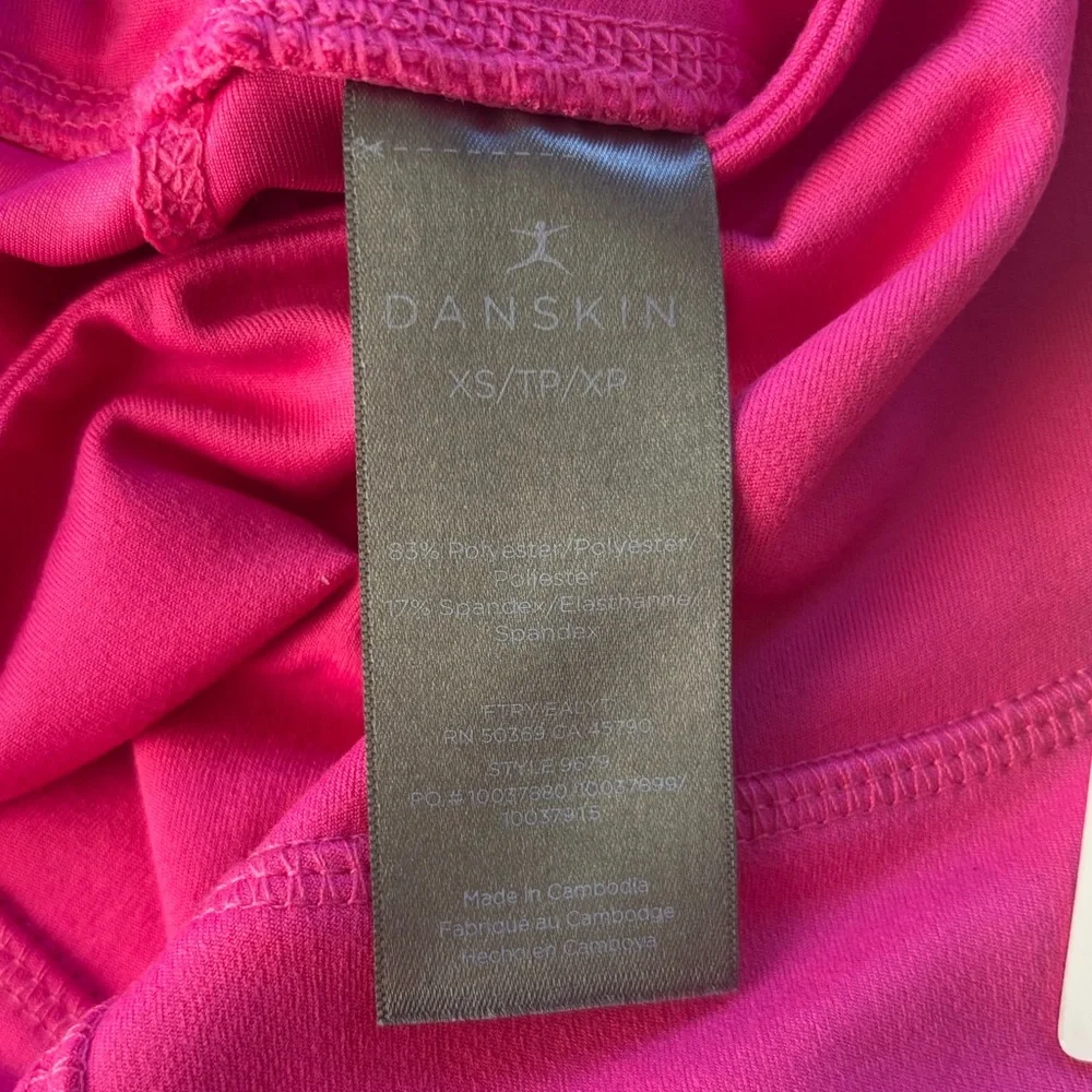 NWT DANSKIN Hot Pink High Waist XS Leggings 24” pockets - Picture 12 of 16